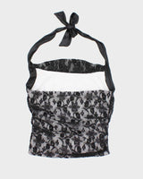 Vintage Y2k 00s Charlotte Russe Lace Halter-Neck Top - S