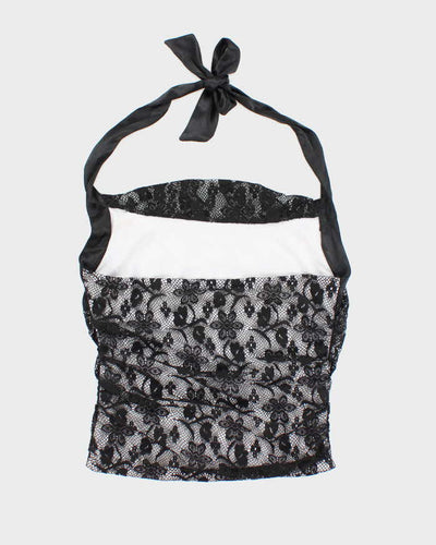 Vintage Y2k 00s Charlotte Russe Lace Halter-Neck Top - S