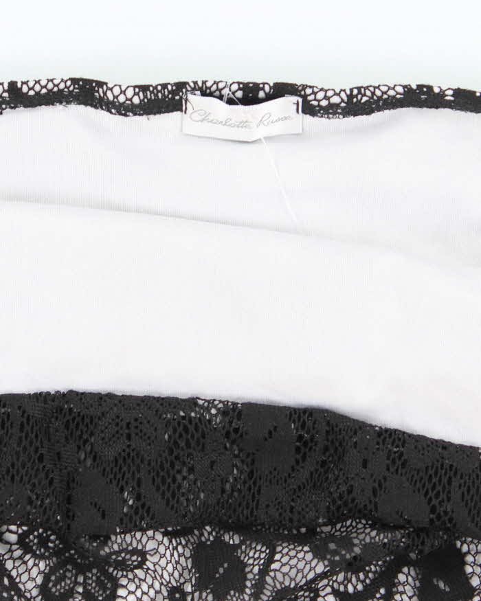 Vintage Y2k 00s Charlotte Russe Lace Halter-Neck Top - S