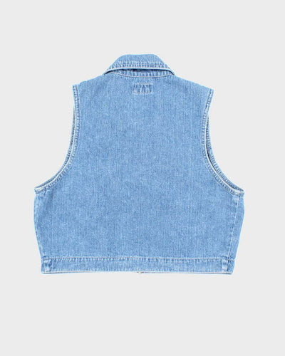 Vintage 90s No Limit Denim Zip-Up Top - M