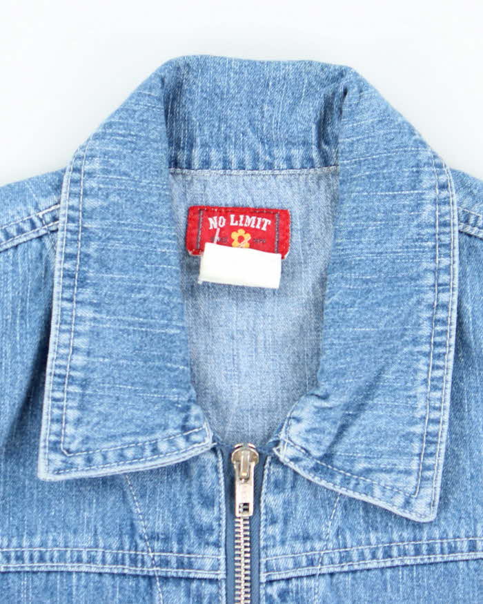 Vintage 90s No Limit Denim Zip-Up Top - M