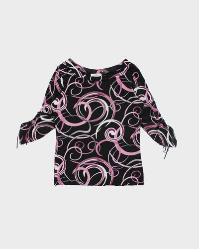 Vintage Y2k 00s Laura Mesh Swirl Pattern Top - S