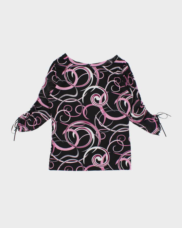 Vintage Y2k 00s Laura Mesh Swirl Pattern Top - S