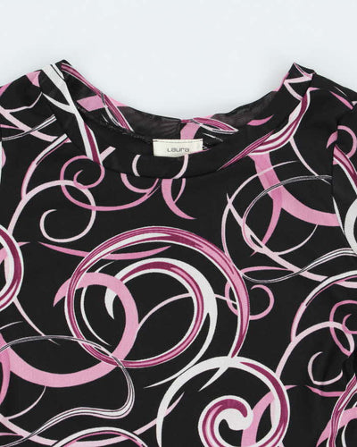 Vintage Y2k 00s Laura Mesh Swirl Pattern Top - S