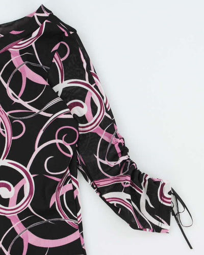 Vintage Y2k 00s Laura Mesh Swirl Pattern Top - S