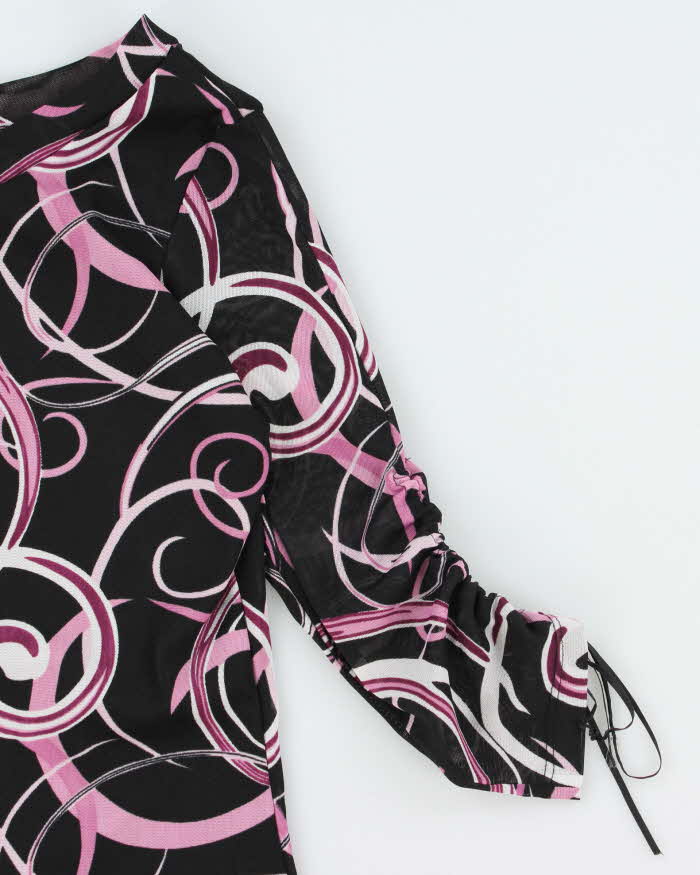 Vintage Y2k 00s Laura Mesh Swirl Pattern Top - S