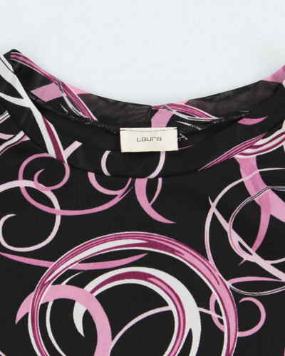 Vintage Y2k 00s Laura Mesh Swirl Pattern Top - S