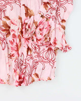 Vintage 90s Fairweather Studio Floral Mesh Crinkle Blouse - S