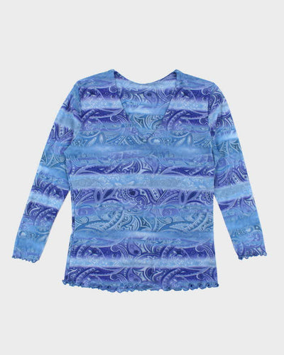 Vintage Y2k 00s Paisley Pattern Double Mesh Top - M