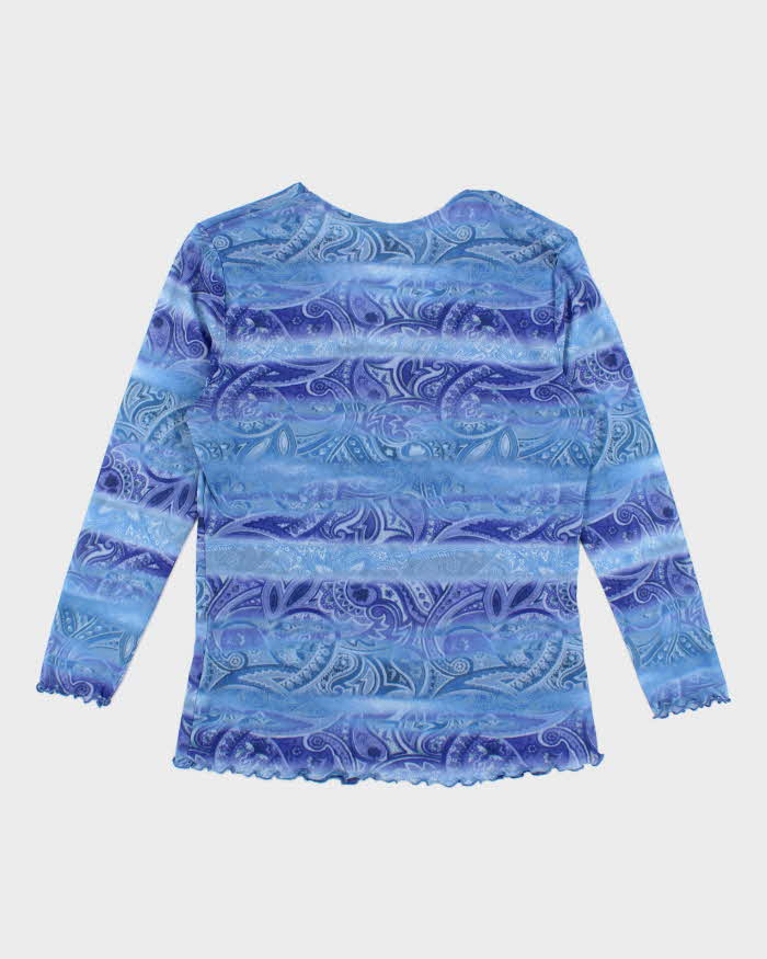 Vintage Y2k 00s Paisley Pattern Double Mesh Top - M