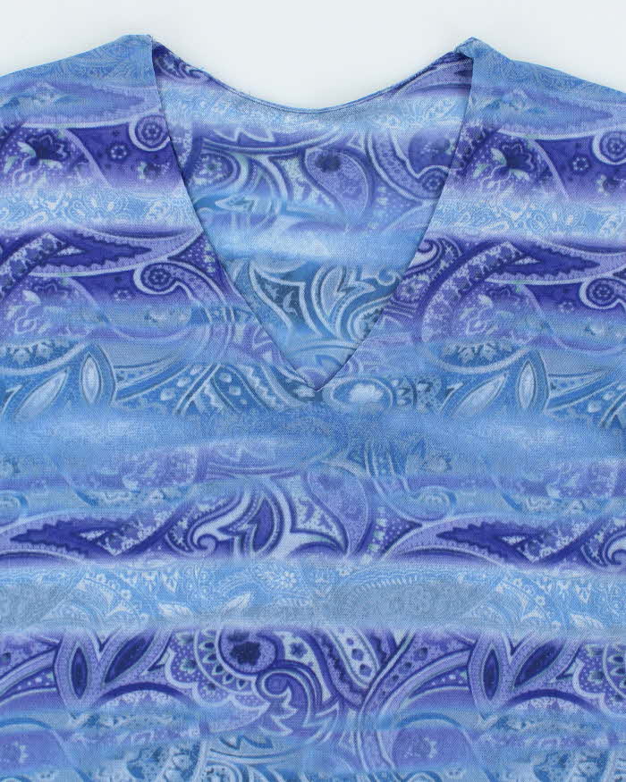Vintage Y2k 00s Paisley Pattern Double Mesh Top - M