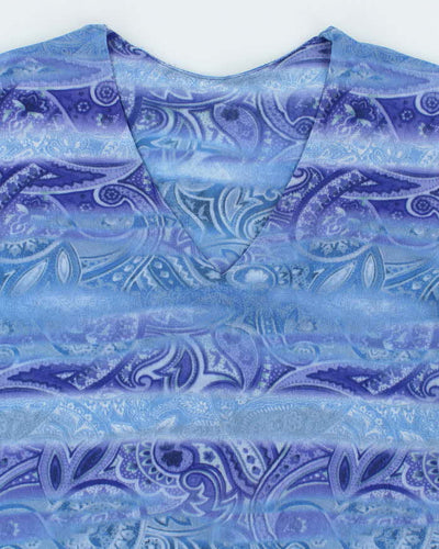 Vintage Y2k 00s Paisley Pattern Double Mesh Top - M