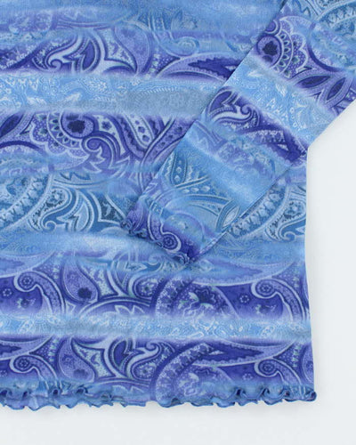 Vintage Y2k 00s Paisley Pattern Double Mesh Top - M