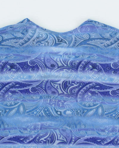 Vintage Y2k 00s Paisley Pattern Double Mesh Top - M