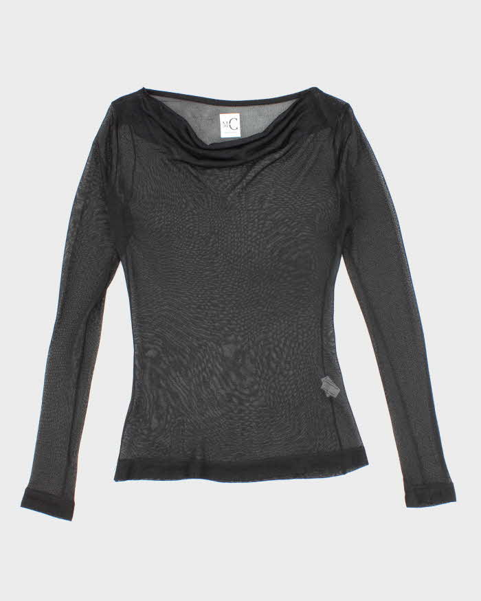 Vintage Y2k 00s M Collection Mesh Cowl Neck Top - M