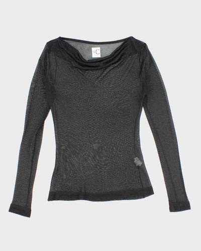 Vintage Y2k 00s M Collection Mesh Cowl Neck Top - M