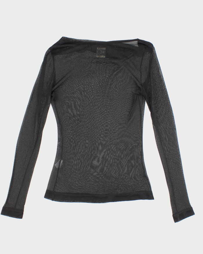Vintage Y2k 00s M Collection Mesh Cowl Neck Top - M