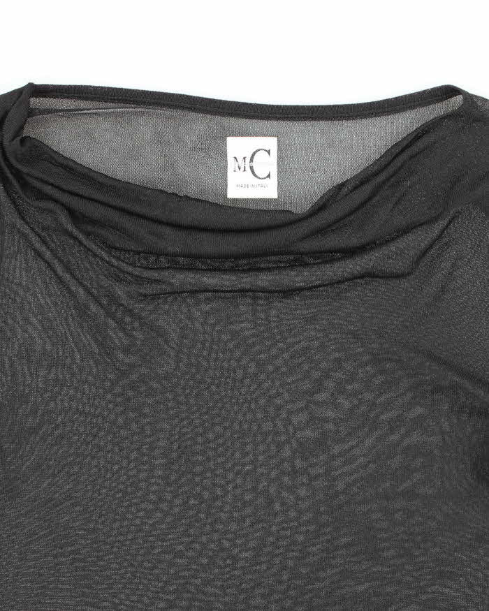 Vintage Y2k 00s M Collection Mesh Cowl Neck Top - M