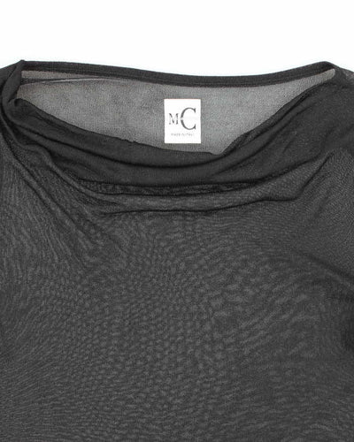 Vintage Y2k 00s M Collection Mesh Cowl Neck Top - M