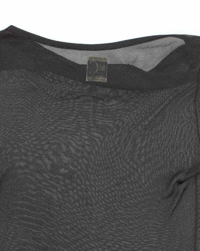 Vintage Y2k 00s M Collection Mesh Cowl Neck Top - M
