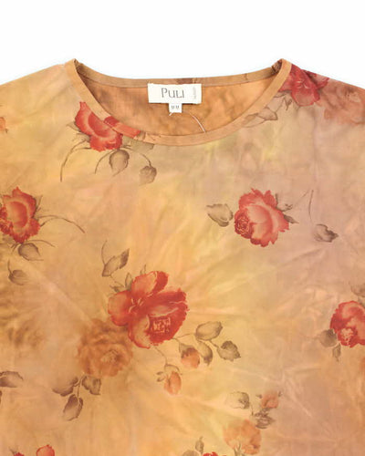 Vintage 90s Puli Long Sleeve Slinky Floral Top - M