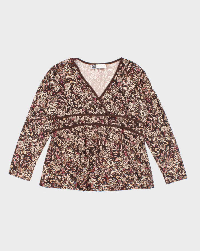Vintage Y2k 00s Tomorrows Mother Floral Top - L