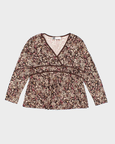 Vintage Y2k 00s Tomorrows Mother Floral Top - L
