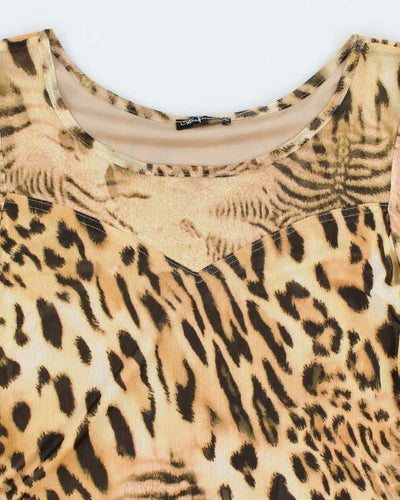 Vintage Y2k 00s Mesmerize Animal Print Mesh Top - M