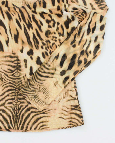 Vintage Y2k 00s Mesmerize Animal Print Mesh Top - M
