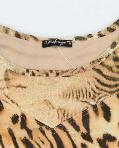Vintage Y2k 00s Mesmerize Animal Print Mesh Top - M