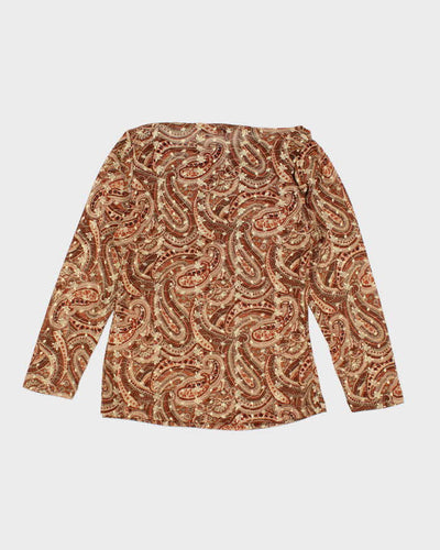 Vintage 90s Fairweather Cowl Neck Mesh Top - S
