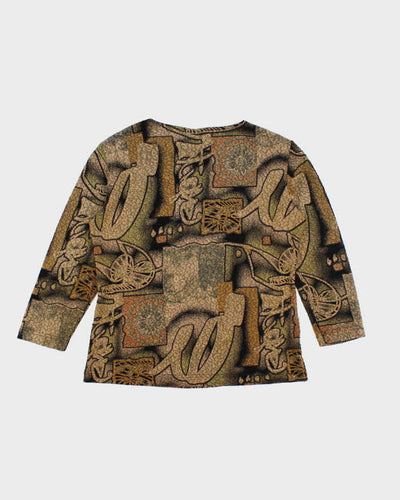 Vintage 90s Abstract Pattern Top - M