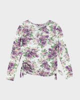 Vintage Y2k 00s Suzy Shier Floral Mesh Ruched Top - M