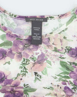 Vintage Y2k 00s Suzy Shier Floral Mesh Ruched Top - M