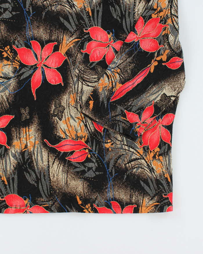 Vintage 90s Brochure Floral Sparkly Top - XL