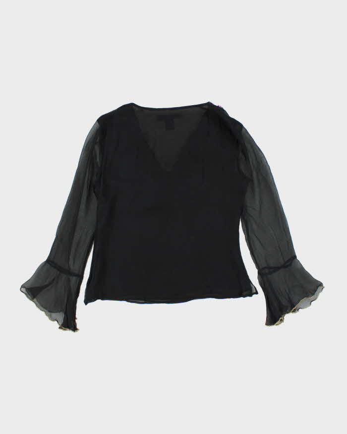 Vintage Silkland Sequin Beaded Silk Top - S