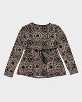 Vintage Y2k 00s Pattern Long Sleeve Top - M