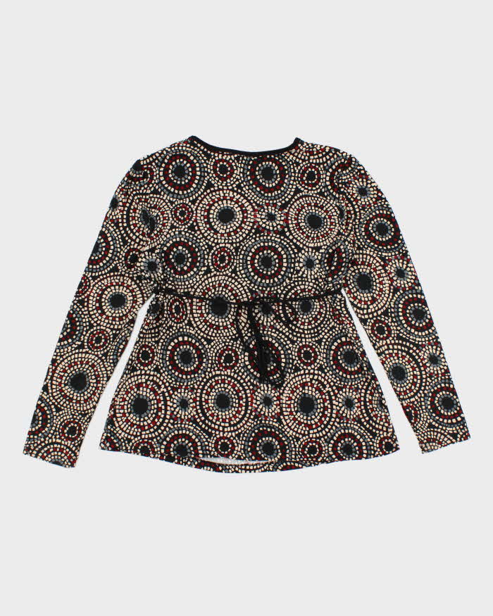Vintage Y2k 00s Pattern Long Sleeve Top - M