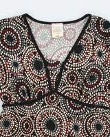 Vintage Y2k 00s Pattern Long Sleeve Top - M