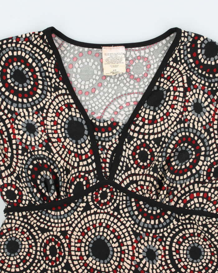 Vintage Y2k 00s Pattern Long Sleeve Top - M