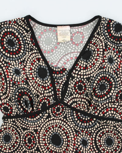 Vintage Y2k 00s Pattern Long Sleeve Top - M
