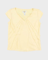 Vintage Talbots Yellow Silk Top - M
