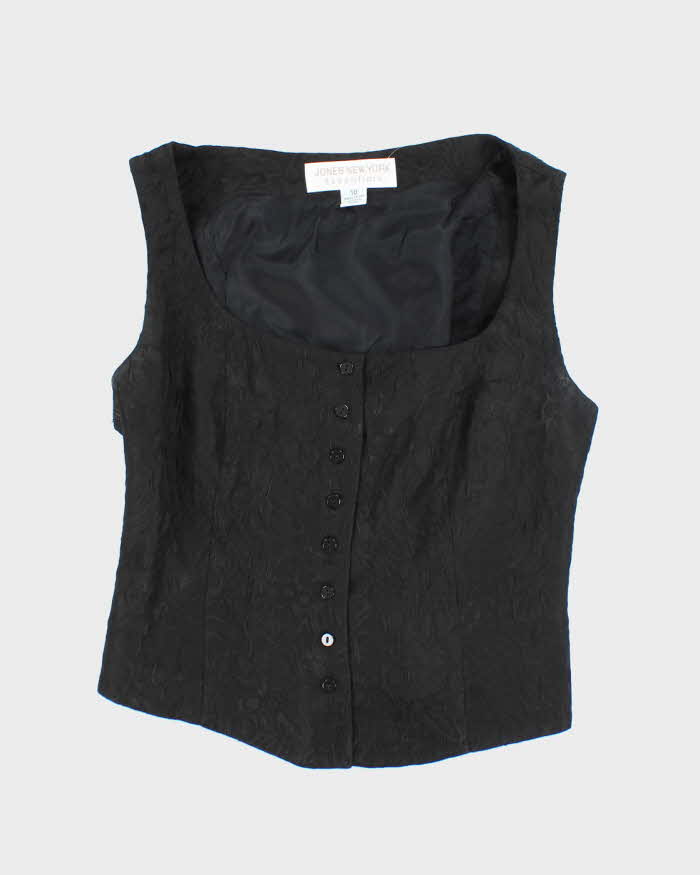 Vintage 90s Jones New York Waistcoat Lace-Up Top - M