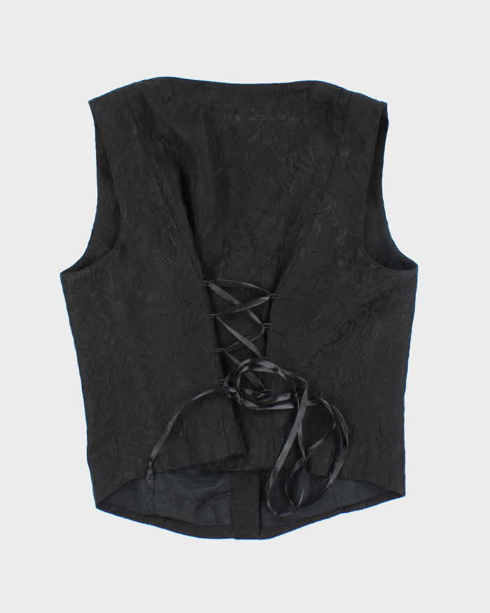 Vintage 90s Jones New York Waistcoat Lace-Up Top - M