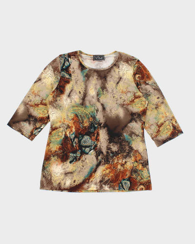 Vintage 90s Vida Abstract Pattern Top - L