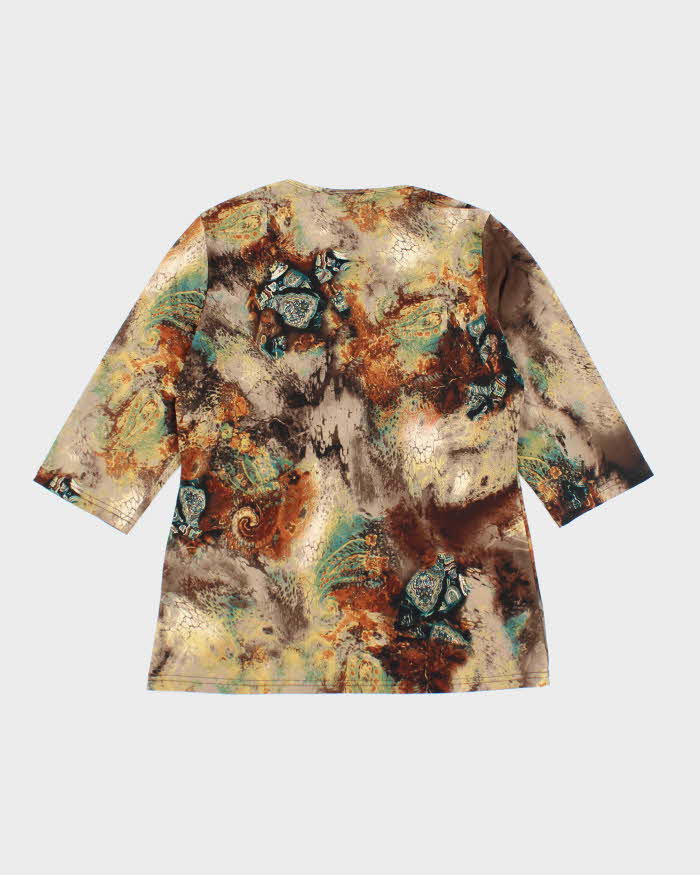 Vintage 90s Vida Abstract Pattern Top - L