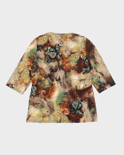 Vintage 90s Vida Abstract Pattern Top - L