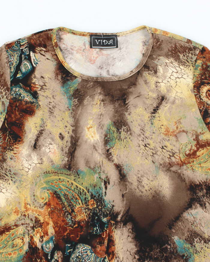 Vintage 90s Vida Abstract Pattern Top - L