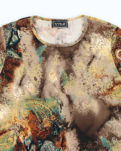 Vintage 90s Vida Abstract Pattern Top - L