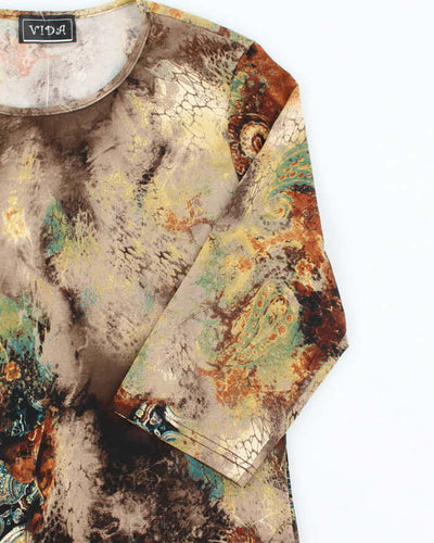 Vintage 90s Vida Abstract Pattern Top - L
